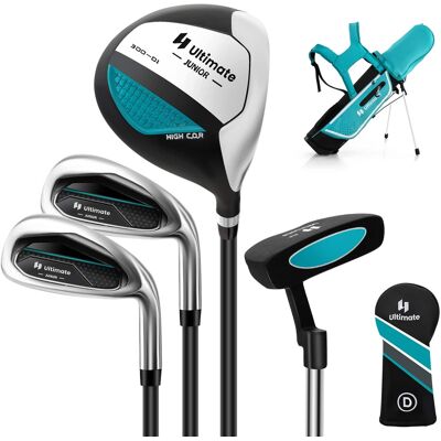 Costway - Kids Golf Practice Set Junior Complete Golf Club Set for Kids Age 8-10 Years Old - Blue Costway - Kids Golf Practice Set Junior Complete Golf Club Set for Kids Age 8-10 Years Old - Blue