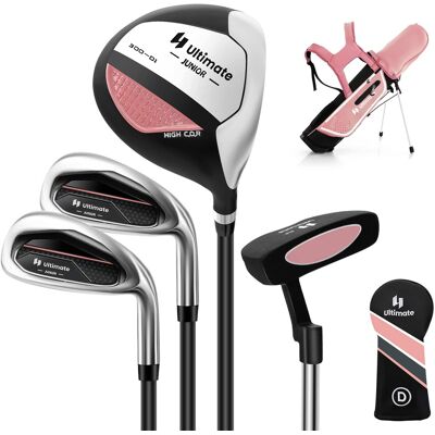 Costway - Kids Golf Practice Set Junior Complete Golf Club Set for Kids Age 8-10 Years Old - Pink Costway - Kids Golf Practice Set Junior Complete Golf Club Set for Kids Age 8-10 Years Old - Pink