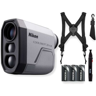 Nikon - COOLSHOT 20i GIII Golf Rangefinder Rainproof w/ Slope,Locked On Quake +3pc -Batt DLX bundle Nikon - COOLSHOT 20i GIII Golf Rangefinder Rainproof w/ Slope,Locked On Quake +3pc -Batt DLX bundle