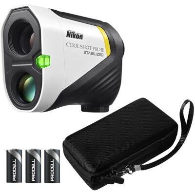 Nikon - CoolShot Pro III 6x21 Golf Laser Rangefinder Bundle Nikon - CoolShot Pro III 6x21 Golf Laser Rangefinder Bundle