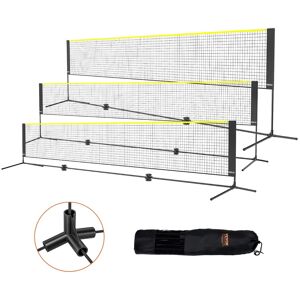 VEVOR - Badminton Net, Height Adjustable Volleyball Net, 17ft Wide Foldable Pickleball Net, Easy Setup Tennis Net Set with Poles - Black + yellow VEVOR - Badminton Net, Height Adjustable Volleyball Net, 17ft Wide Foldable Pickleball Net, Easy Setup Tennis Net Set with Poles - Black + yellow
