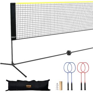 VEVOR - Badminton Net, Height Adjustable Volleyball Net, 20ft Wide Foldable Pickleball Net, Portable Tennis Net Set with Poles - Black + yellow VEVOR - Badminton Net, Height Adjustable Volleyball Net, 20ft Wide Foldable Pickleball Net, Portable Tennis Net Set with Poles - Black + yellow