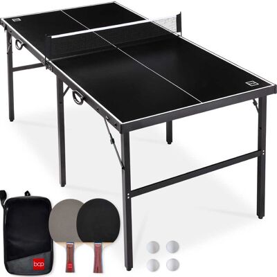 Best Choice Products - 6x3 Foot Portable Ping Pong Table, Folding Mid-Size Indoor Outdoor Table Tennis Set - Black Best Choice Products - 6x3 Foot Portable Ping Pong Table, Folding Mid-Size Indoor Outdoor Table Tennis Set - Black