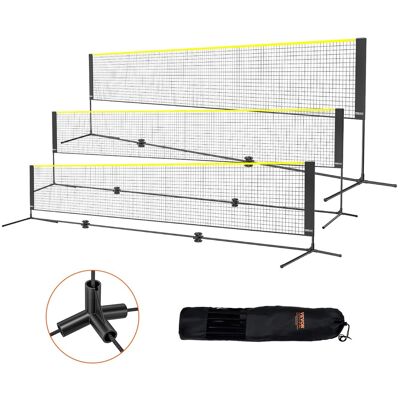 VEVOR - Badminton Net, Height Adjustable Volleyball Net, 17ft Wide Foldable Pickleball Net, Easy Setup Tennis Net Set with Poles - Black + yellow VEVOR - Badminton Net, Height Adjustable Volleyball Net, 17ft Wide Foldable Pickleball Net, Easy Setup Tennis Net Set with Poles - Black + yellow