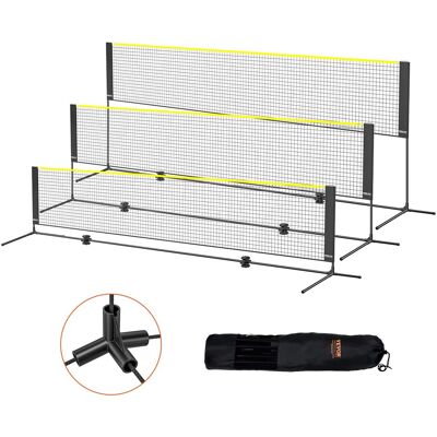 VEVOR - Badminton Net, Height Adjustable Volleyball Net, 14ft Wide Foldable Pickleball Net, Easy Setup Tennis Net Set with Poles - Black + yellow VEVOR - Badminton Net, Height Adjustable Volleyball Net, 14ft Wide Foldable Pickleball Net, Easy Setup Tennis Net Set with Poles - Black + yellow