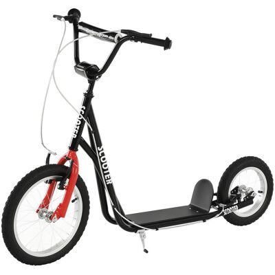 Aosom - Youth/Teens Kick Scooter: adjustable handlebar, 5+, 16" front & 12" rear dual brakes, inflatable wheels - Black Aosom - Youth/Teens Kick Scooter: adjustable handlebar, 5+, 16" front & 12" rear dual brakes, inflatable wheels - Black