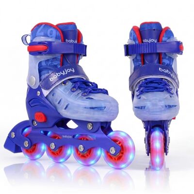 Costway - Kids Inline Skates for Boys Girls Ages 5-7, Adjustable 4 Sizes Roller Skates with Light Up Wheels - Blue Costway - Kids Inline Skates for Boys Girls Ages 5-7, Adjustable 4 Sizes Roller Skates with Light Up Wheels - Blue