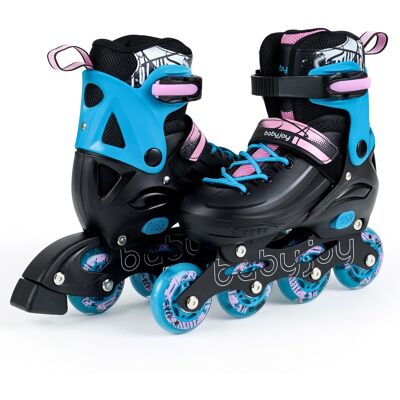 Costway - Kids Inline Skates, Adjustable Light-Up Roller Skates with Illuminating Wheels - Black Costway - Kids Inline Skates, Adjustable Light-Up Roller Skates with Illuminating Wheels - Black