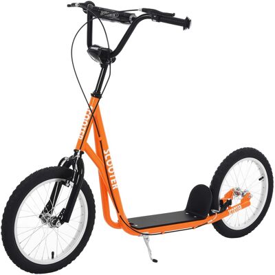 Aosom - Youth Scooter Kick Scooter for Kids 5+, Max Load 220 LBS., with Adjustable Handlebar, 16" Inflatable Wheels, Dual Brakes - Orange Aosom - Youth Scooter Kick Scooter for Kids 5+, Max Load 220 LBS., with Adjustable Handlebar, 16" Inflatable Wheels, Dual Brakes - Orange