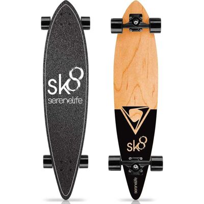 SereneLife - Complete Standard Skateboard Mini Cruiser - 8 Ply Canadian & Bamboo Maple - Black SereneLife - Complete Standard Skateboard Mini Cruiser - 8 Ply Canadian & Bamboo Maple - Black