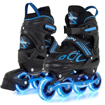 Costway - Adjustable Kids' Inline Skates Ages 7-9 4 Sizes Adjustable Blade Roller with Light-up Wheels - Black & Blue Costway - Adjustable Kids' Inline Skates Ages 7-9 4 Sizes Adjustable Blade Roller with Light-up Wheels - Black & Blue