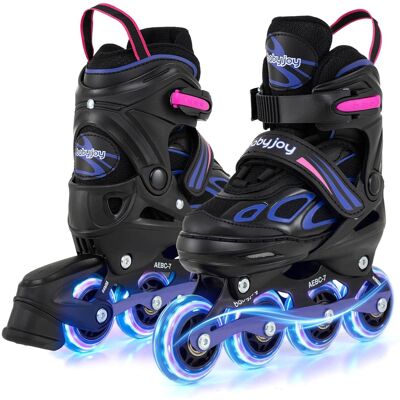 Costway - Kids' Inline Skates for Boys Girls Ages 5-7, 4 Sizes Adjustable Blade Roller - Purple & Black Costway - Kids' Inline Skates for Boys Girls Ages 5-7, 4 Sizes Adjustable Blade Roller - Purple & Black