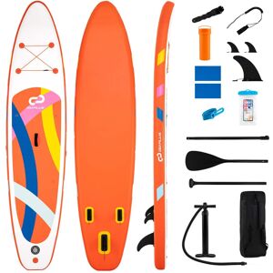 Costway - 11' Wide Inflatable Stand Up Paddle Board , Stable SUP for Adults and Youth - Orange+White Costway - 11' Wide Inflatable Stand Up Paddle Board , Stable SUP for Adults and Youth - Orange+White