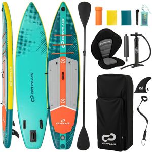 Costway - 11' Inflatable Stand Up Paddle Board for Adults with Kayak Seat Leash Hand Pump - Multi-color Costway - 11' Inflatable Stand Up Paddle Board for Adults with Kayak Seat Leash Hand Pump - Multi-color