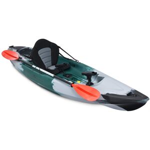 Costway - Single Sit-on-Top Fishing Kayak Single Kayak Boat W/Fishing rod holders & Paddle - Gray + Green Costway - Single Sit-on-Top Fishing Kayak Single Kayak Boat W/Fishing rod holders & Paddle - Gray + Green