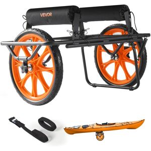 VEVOR - Kayak Cart, 330 lbs Load Capacity, Canoe Cart Dolly with 15-inch Solid Rubber Tires & Kickstand - Black and orange VEVOR - Kayak Cart, 330 lbs Load Capacity, Canoe Cart Dolly with 15-inch Solid Rubber Tires & Kickstand - Black and orange