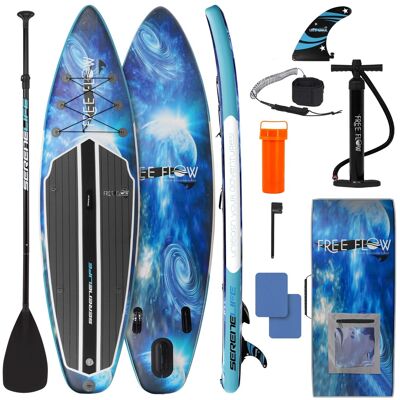 SereneLife - SLSUPB872 Inflatable Stand Up Paddle Board, 10’6” Stable Design, Non-Slip Deck, Premium Accessories - Blue SereneLife - SLSUPB872 Inflatable Stand Up Paddle Board, 10’6” Stable Design, Non-Slip Deck, Premium Accessories - Blue