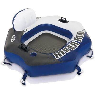 Intex - 58854EP River Run Connect Lounge Inflatable Floating Water Tube (3 Pack) - Blue Intex - 58854EP River Run Connect Lounge Inflatable Floating Water Tube (3 Pack) - Blue