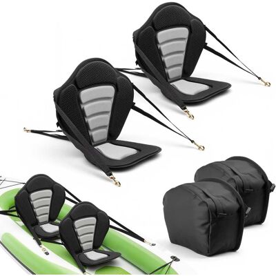 VEVOR - Kayak Seat, 2 Pack 0.5" Thick, Universal Paddle Board Seat with Back Support, Sit-on-Top Soft Padded Cushion - Black & Gray VEVOR - Kayak Seat, 2 Pack 0.5" Thick, Universal Paddle Board Seat with Back Support, Sit-on-Top Soft Padded Cushion - Black & Gray