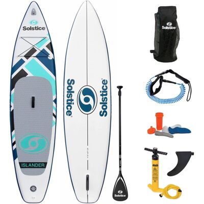 Solstice - Watersports Islander 11 Foot Inflatable Stand-Up Paddle Board Kit - Teal Solstice - Watersports Islander 11 Foot Inflatable Stand-Up Paddle Board Kit - Teal