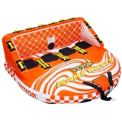 VEVOR - Towable Tube for Boating, 1-4 Riders Inflatable Boat Tubes and Towables, 680lbs Water Sport Towable Tube for Boat - Red,Orange,Yellow VEVOR - Towable Tube for Boating, 1-4 Riders Inflatable Boat Tubes and Towables, 680lbs Water Sport Towable Tube for Boat - Red,Orange,Yellow