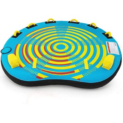 Costway - Towable Tube for Boating 1-3 Person Inflatable Boat Tube for Youth & Adult - Blue Costway - Towable Tube for Boating 1-3 Person Inflatable Boat Tube for Youth & Adult - Blue