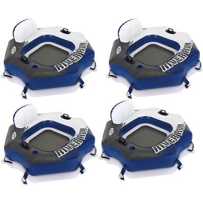 Intex - River Run Connect Lounge Inflatable Floating Water Tube - Blue Intex - River Run Connect Lounge Inflatable Floating Water Tube - Blue