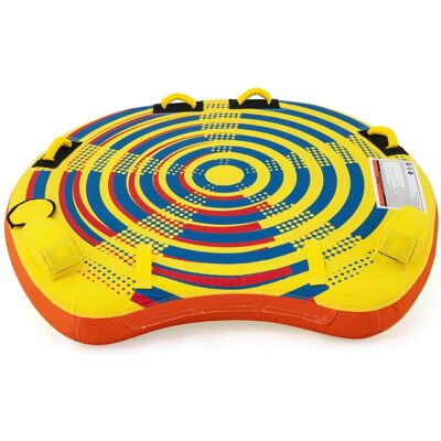 Costway - Towable Tube for Boating 1 or 2 Person Inflatable Boat Tube for Youth & Adult - Yellow Costway - Towable Tube for Boating 1 or 2 Person Inflatable Boat Tube for Youth & Adult - Yellow