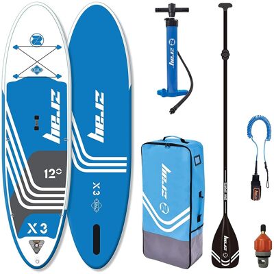 ZRAY - 12' X-Rider Epic X3 Inflatable SUP All Around Paddle Board Kit, /White - Blue ZRAY - 12' X-Rider Epic X3 Inflatable SUP All Around Paddle Board Kit, /White - Blue