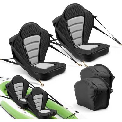 VEVOR - Kayak Seat, 2 Pack 2" Thick, Universal Paddle Board Seat with Back Support, Sit-on-Top Soft Padded Cushion - Black & Gray VEVOR - Kayak Seat, 2 Pack 2" Thick, Universal Paddle Board Seat with Back Support, Sit-on-Top Soft Padded Cushion - Black & Gray