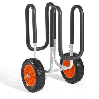 VEVOR - Kayak Cart, 150 lbs Load Capacity, Stand Up Paddle Board Trolley with 10-inch Solid Rubber Tires & Kickstands - Black and orange VEVOR - Kayak Cart, 150 lbs Load Capacity, Stand Up Paddle Board Trolley with 10-inch Solid Rubber Tires & Kickstands - Black and orange