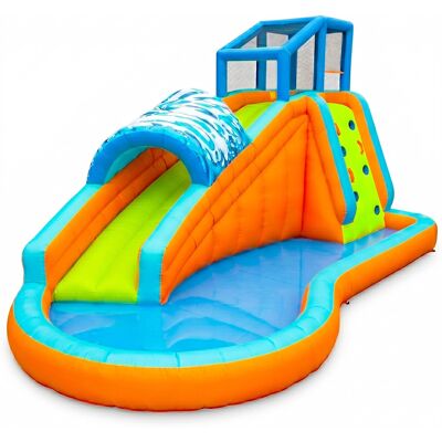 Banzai - Surf Rider Kids Inflatable Outdoor Aqua Lagoon Water Slide Splash Park - Multicolor Banzai - Surf Rider Kids Inflatable Outdoor Aqua Lagoon Water Slide Splash Park - Multicolor