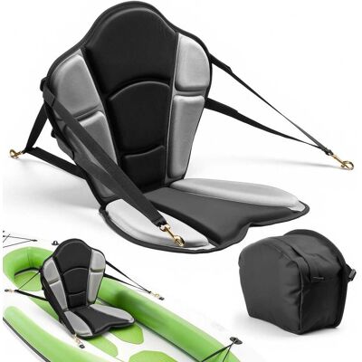 VEVOR - Kayak Seat, 1 Pack 1" Thick, Universal Paddle Board Seat with Back Support, Sit-on-Top Soft Padded Cushion - Black & Gray VEVOR - Kayak Seat, 1 Pack 1" Thick, Universal Paddle Board Seat with Back Support, Sit-on-Top Soft Padded Cushion - Black & Gray