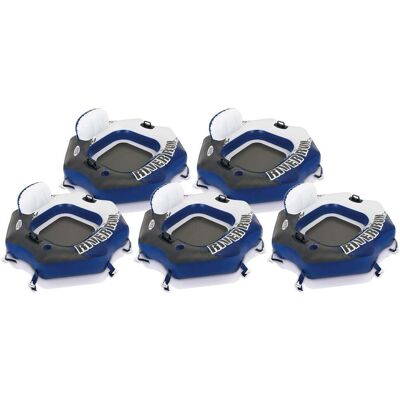 Intex - 58854EP River Run Connect Lounge Inflatable Floating Water Tube (5 Pack) - Blue Intex - 58854EP River Run Connect Lounge Inflatable Floating Water Tube (5 Pack) - Blue