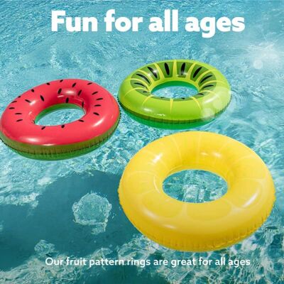 Joyfy - 3 Packs Inflatable Pool Float, Swimming Pool Tube for Kids Adults, Summer Fruits Floatie Ring Water Toys for Summer Fun Joyfy - 3 Packs Inflatable Pool Float, Swimming Pool Tube for Kids Adults, Summer Fruits Floatie Ring Water Toys for Summer Fun