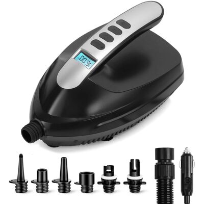 SereneLife - SLPUMP20 Inflatable Paddle Board Pump, 16PSI High Pressure, 12V DC Car Connector for SUP & Rafts - Black SereneLife - SLPUMP20 Inflatable Paddle Board Pump, 16PSI High Pressure, 12V DC Car Connector for SUP & Rafts - Black