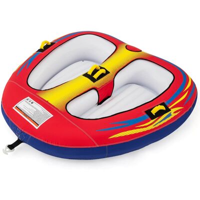 Costway - Towable Tube for Boating 1 or 2 Person Inflatable Boat Tube for Youth & Adult - Red Costway - Towable Tube for Boating 1 or 2 Person Inflatable Boat Tube for Youth & Adult - Red