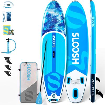 Joyfy - 10.6'' Inflatable Stand Up Paddle Board SUP with Premium Accessories, Non-Slip EVA Deck, Bag for Youth & Adults - Blue Joyfy - 10.6'' Inflatable Stand Up Paddle Board SUP with Premium Accessories, Non-Slip EVA Deck, Bag for Youth & Adults - Blue
