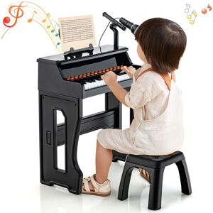 Gymax - 37-Key Music Piano Keyboard Kids Learning Toy Instrument w/ Microphone - Black Gymax - 37-Key Music Piano Keyboard Kids Learning Toy Instrument w/ Microphone - Black