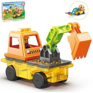 PicassoTiles - PICASSO-TILES Magnetic Tiles for Kids, 2-in-1 Ecavator & Backhoe Construction Truck, STEM Building Blocks Toy - Multicolor PicassoTiles - PICASSO-TILES Magnetic Tiles for Kids, 2-in-1 Ecavator & Backhoe Construction Truck, STEM Building Blocks Toy - Multicolor