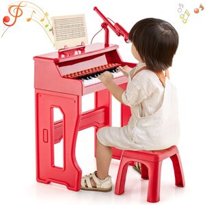 Gymax - 37-Key Music Piano Keyboard Kids Learning Toy Instrument w/ Microphone - Red Gymax - 37-Key Music Piano Keyboard Kids Learning Toy Instrument w/ Microphone - Red