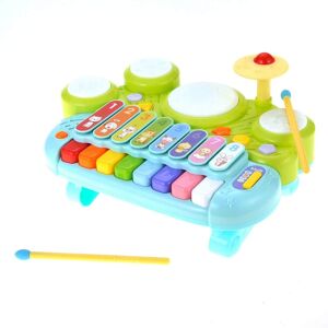 JuzToys - 3-in-1 Educational Kids Musical Toys – Kids Keyboard Piano, Xylophone, Drum Set for Toddlers, Blue/Green - Multi JuzToys - 3-in-1 Educational Kids Musical Toys – Kids Keyboard Piano, Xylophone, Drum Set for Toddlers, Blue/Green - Multi
