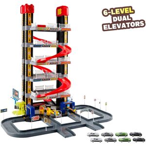 Topteng - 6-Story Parking Garage Toy with Elevator & 8 Cars - Gas Station, Car Wash Playset for Toddler/Kid Imaginative Play Topteng - 6-Story Parking Garage Toy with Elevator & 8 Cars - Gas Station, Car Wash Playset for Toddler/Kid Imaginative Play