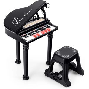 Costway - 31 Keys Kids Piano Keyboard Toy Toddler Musical Instrument with Stool & Microphone - Black Costway - 31 Keys Kids Piano Keyboard Toy Toddler Musical Instrument with Stool & Microphone - Black