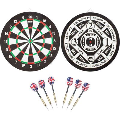 GSE Games & Sports Expert - 18"x1" 2-in-1 Double Sided Bound Paper Baseball Dart Board Set with six 17G Steel Tip Darts - multicolor GSE Games & Sports Expert - 18"x1" 2-in-1 Double Sided Bound Paper Baseball Dart Board Set with six 17G Steel Tip Darts - multicolor
