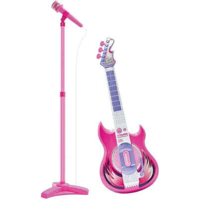 Contixo - TG4 Kids Guitar and Microphone Set - Adjustable Stand, Musical Toy - Pink Contixo - TG4 Kids Guitar and Microphone Set - Adjustable Stand, Musical Toy - Pink