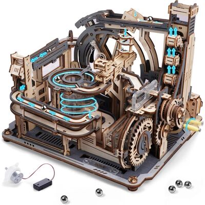 Robotime - ROKR Marble Spaceport: An Interactive 3D Wooden Puzzle Adventure - Brown Robotime - ROKR Marble Spaceport: An Interactive 3D Wooden Puzzle Adventure - Brown