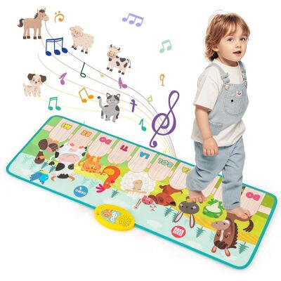 Costway - Floor Piano Mat for Toddlers Baby Musical Touch Dancing Keyboard Play Mat Gift - Multicolor Costway - Floor Piano Mat for Toddlers Baby Musical Touch Dancing Keyboard Play Mat Gift - Multicolor