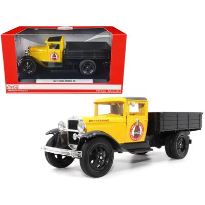 Motorcity Classics - 1931 Ford Model AA Pickup Truck Yellow and Black "Coca-Cola" 1/24 Diecast Model Car by Motor City Classics Motorcity Classics - 1931 Ford Model AA Pickup Truck Yellow and Black "Coca-Cola" 1/24 Diecast Model Car by Motor City Classics