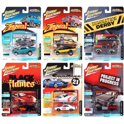 "Street Freaks" 2021 Set A of 6 Cars Release 4 1/64 Diecast Model Cars by Johnny Lightning "Street Freaks" 2021 Set A of 6 Cars Release 4 1/64 Diecast Model Cars by Johnny Lightning